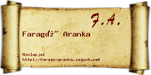 Faragó Aranka névjegykártya
