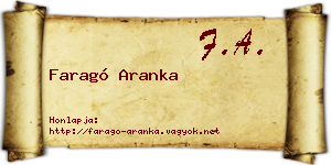 Faragó Aranka névjegykártya