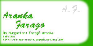 aranka farago business card