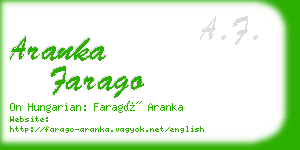 aranka farago business card